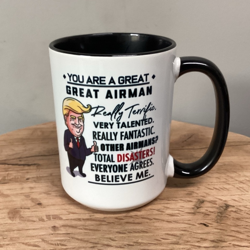 Donald Trump - Airman Funny Mug / Cup - Excellent Condition - Theme Two Sided